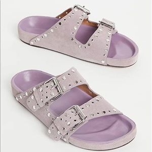 Isabel Marant Lennyo Sandals 5 6 Lilac Purple NEW display Slides Birks Style